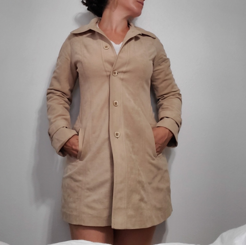 VINTAGE BEIGE TAN COAT JACKET SMALL